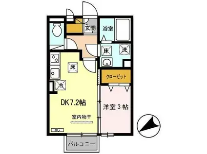 ハイツグラース(1DK/1階)の間取り写真