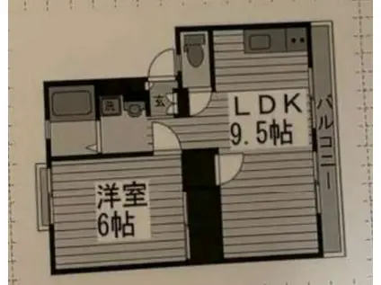 エクセルハイム(1LDK/2階)の間取り写真