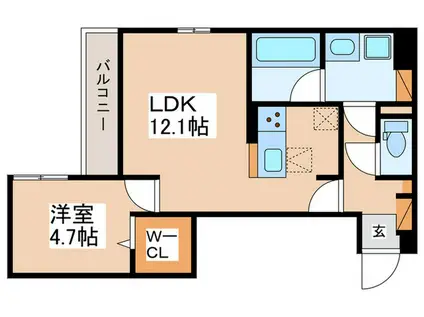トリシア千躰(1LDK/3階)の間取り写真