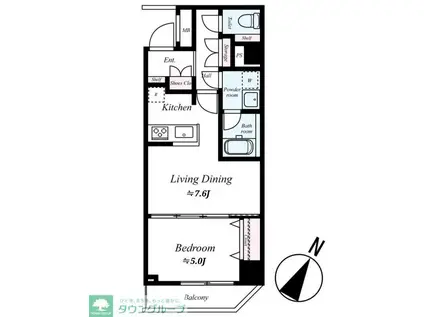 アルテシモレーヴ(1LDK/8階)の間取り写真