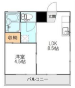 ベルウッド桜台(1LDK/2階)の間取り写真