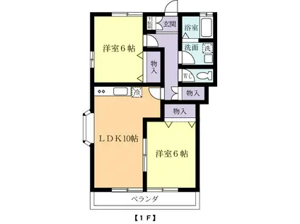 サンセリテ(2LDK/1階)の間取り写真