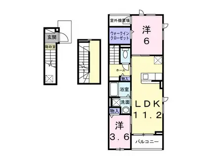 サン・シーロ II(2LDK/3階)の間取り写真