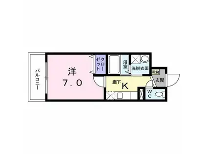 スカイハウス(1K/7階)の間取り写真