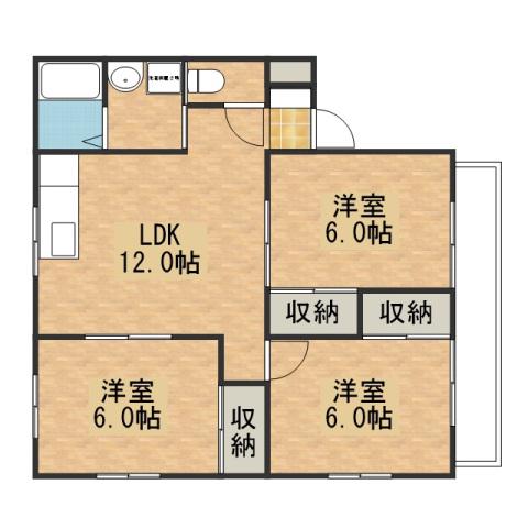 レスト矢野(3LDK/3階)の間取り写真