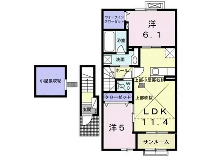 ファミール菅(2LDK/2階)の間取り写真