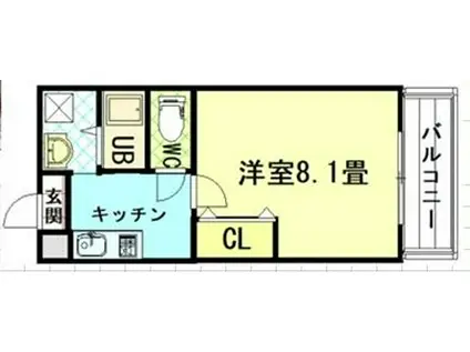 プライムコート塚本(1K/3階)の間取り写真