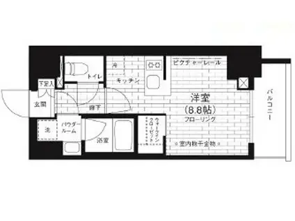 ステージファースト亀戸(ワンルーム/12階)の間取り写真