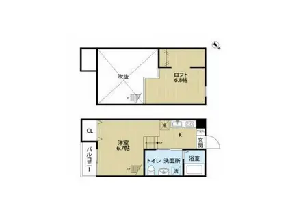 カパルアガーデン相模が丘(ワンルーム/2階)の間取り写真