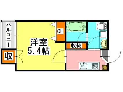 パレスヒル津田沼II(1K/2階)の間取り写真