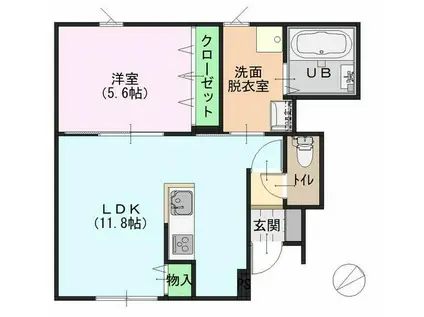 サンパレス山代I(1LDK/1階)の間取り写真