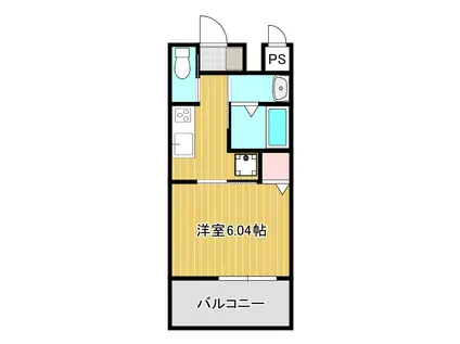 アンビシャスIX(1K/2階)の間取り写真