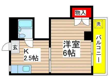 マンションフローラル 都(1K/3階)の間取り写真