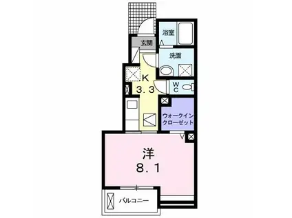 サンローラ・T(1K/1階)の間取り写真