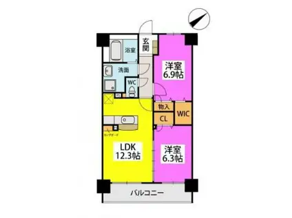 KOBIRAKI BLDG(2LDK/5階)の間取り写真