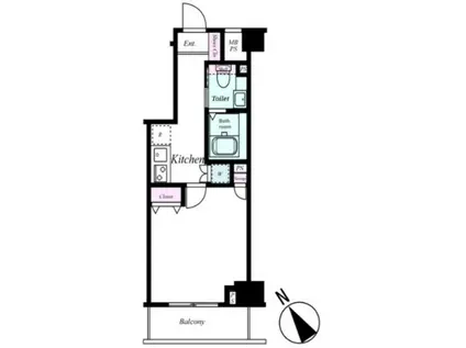 クレアシオン目白通(1K/5階)の間取り写真