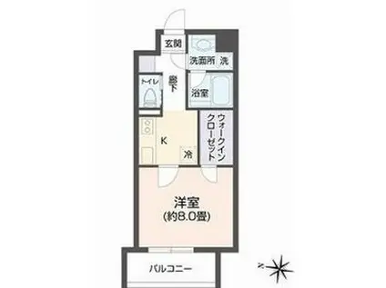 ヴィアーレ新寺(1K/2階)の間取り写真