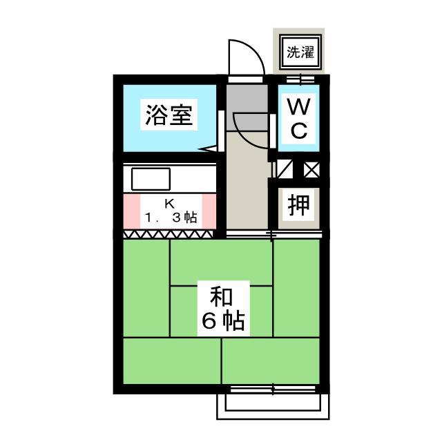 山本コーポ(1K/2階)の間取り写真