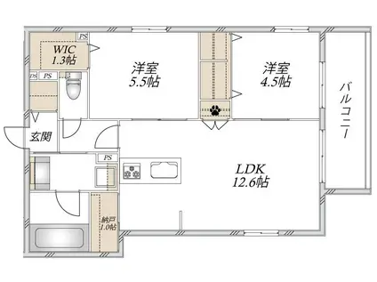 ルミエール西横浜(2LDK/3階)の間取り写真