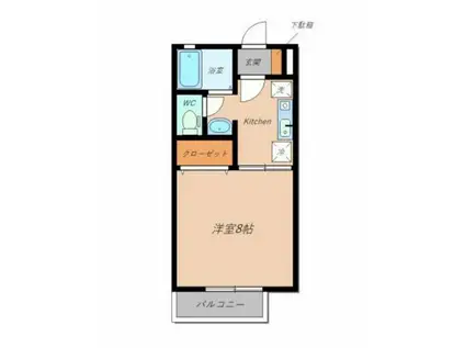 メゾンかがやきI・II・III(1K/1階)の間取り写真