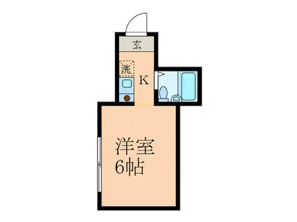 アップルツリー(1K/1階)の間取り写真