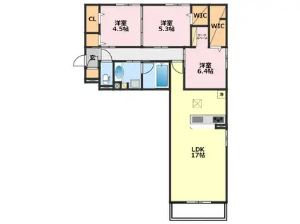コンフォルト(3LDK/1階)の間取り写真