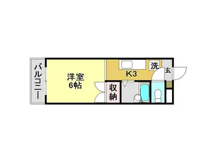 紅葉ハイツ(1K/4階)の間取り写真