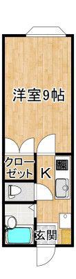 ラトゥール サガンB(1K/2階)の間取り写真