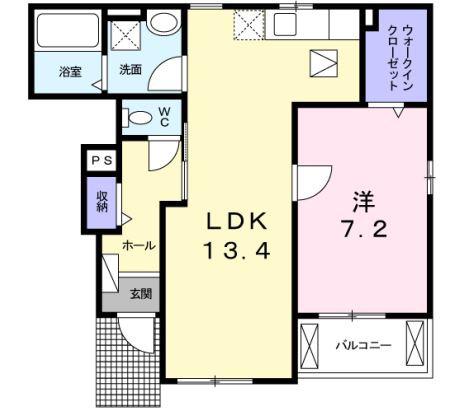 マーベラス・フラン(1LDK/1階)の間取り写真