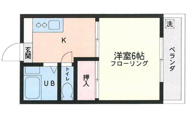 岡本マンション池上(1K/3階)の間取り写真