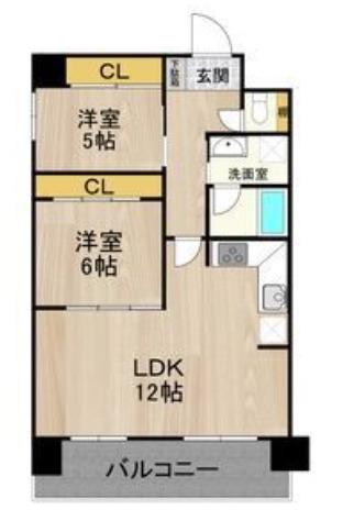 テンフォーティー(2LDK/3階)の間取り写真