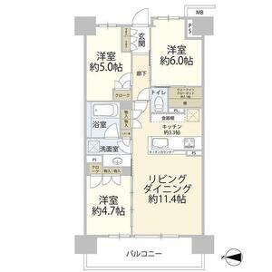 パークホームズ板橋蓮根二番街(3LDK/7階)の間取り写真