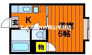 カーサ・ユベントス(1K/2階)の間取り写真