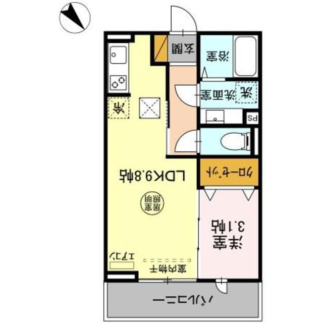 ガルデ妙典(1LDK/1階)の間取り写真