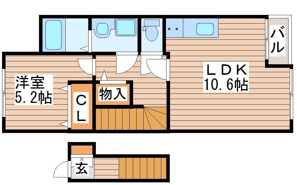 プランドール錦町(1LDK/2階)の間取り写真