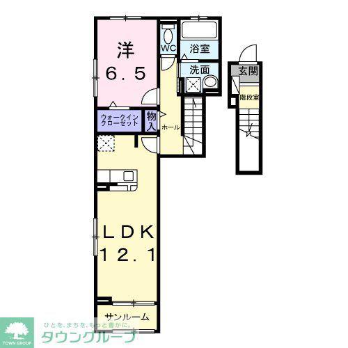 エリオス(1LDK/2階)の間取り写真