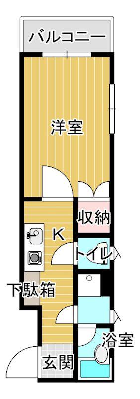 近藤マンション(1K/2階)の間取り写真