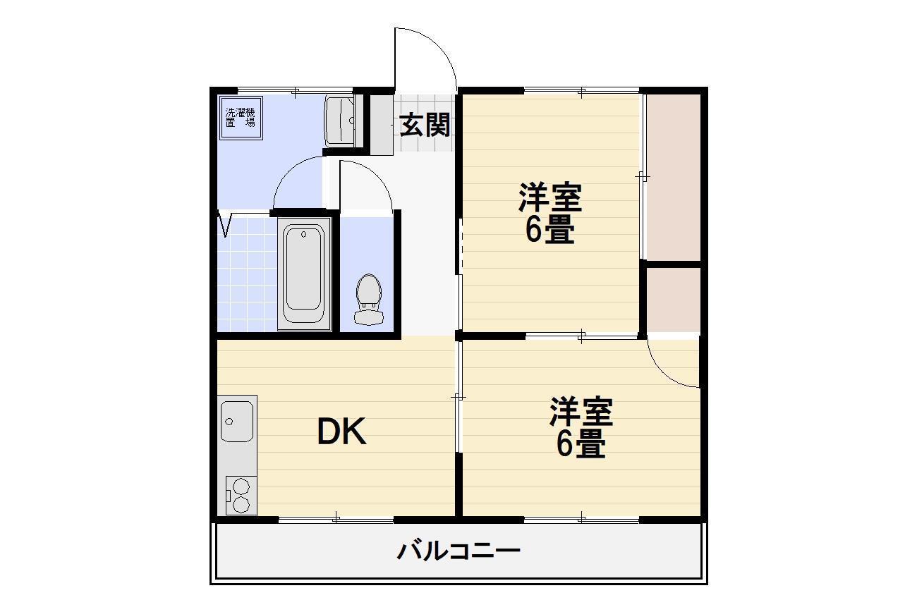 米倉ビル(2DK/3階)の間取り写真