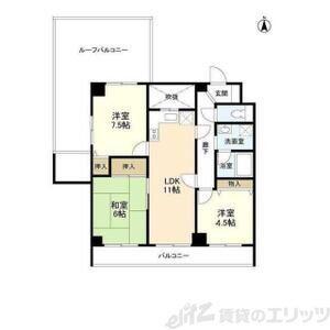 エスポワール緑地(3LDK/4階)の間取り写真