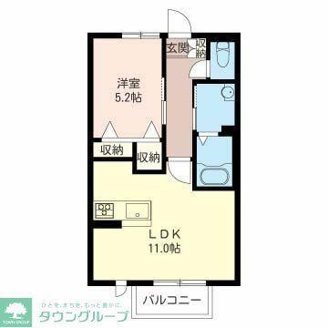 メゾン清里三番館(1LDK/1階)の間取り写真