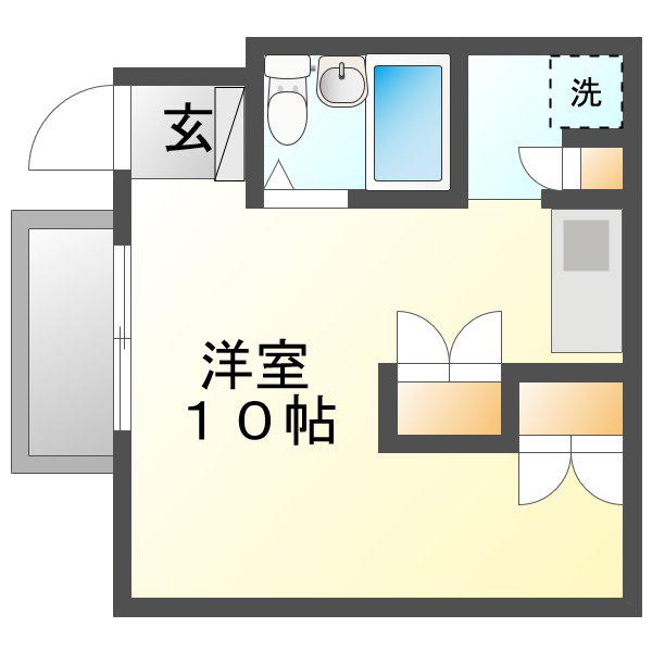 アトリウム前田(ワンルーム/2階)の間取り写真