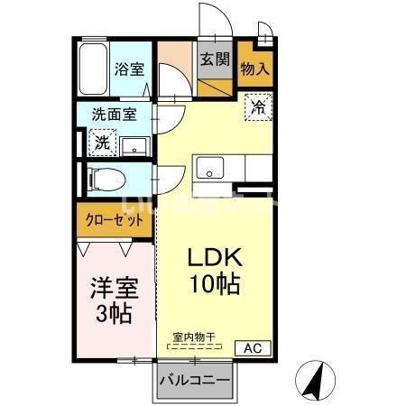 ROYALPARKHIMEKOABC(1LDK/2階)の間取り写真