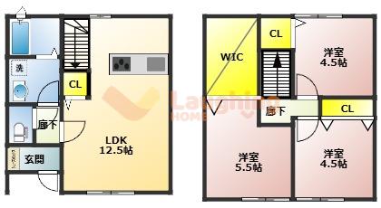 MAISON BLANCHE(3LDK/1階)の間取り写真