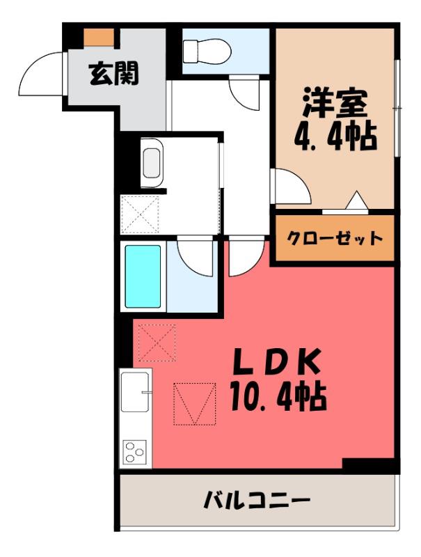 D-GRAN 飯田町(1LDK/1階)の間取り写真