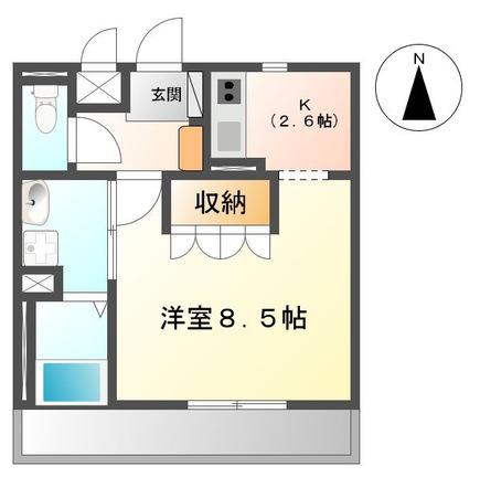 ESPOIR(1K/2階)の間取り写真