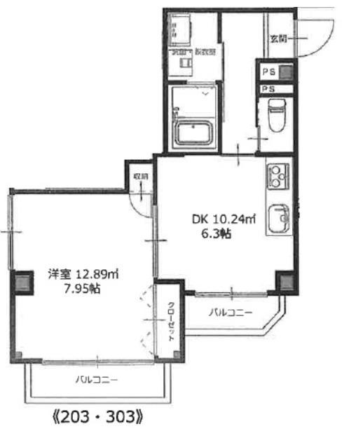 ラフォール 十条(1DK/3階)の間取り写真
