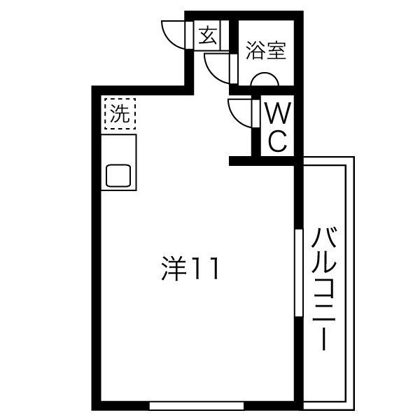 ハイツAK(ワンルーム/3階)の間取り写真