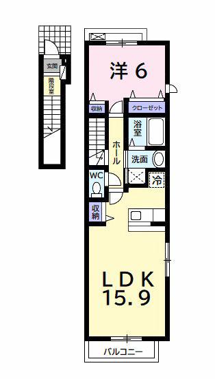プリティ(1LDK/2階)の間取り写真