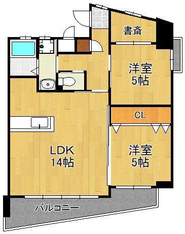 ラフィーネ葛原レスト(2SLDK/11階)の間取り写真