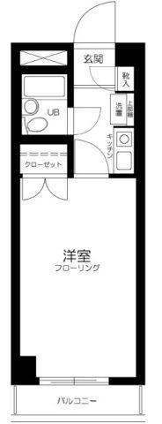 ベルメゾン笹塚(1K/2階)の間取り写真